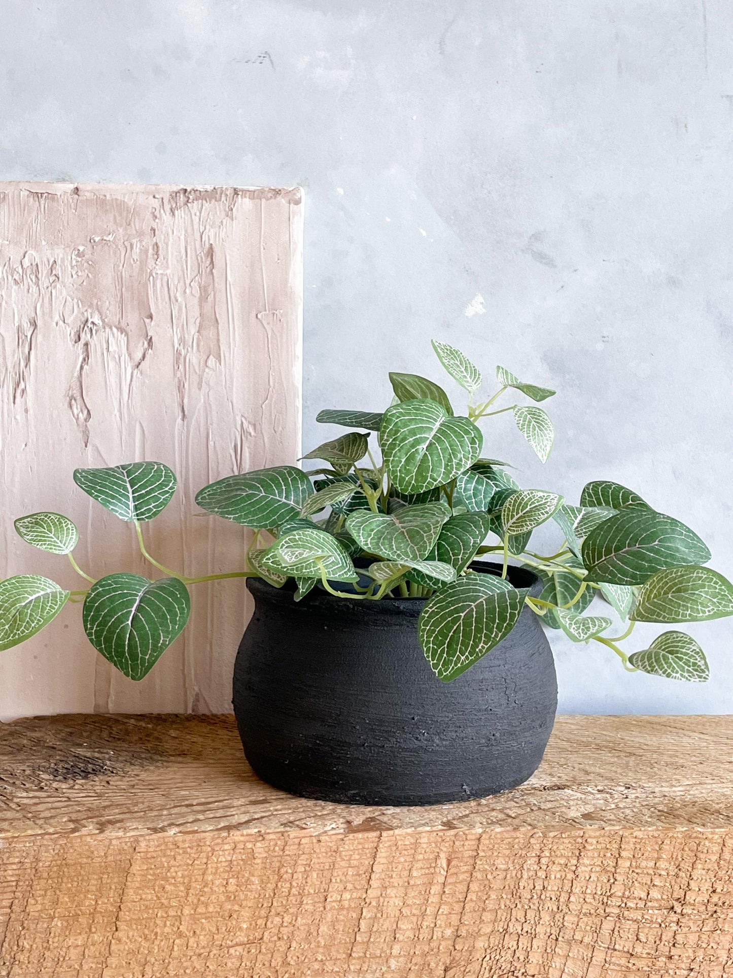 midnight| rustic black textured planter vase 18