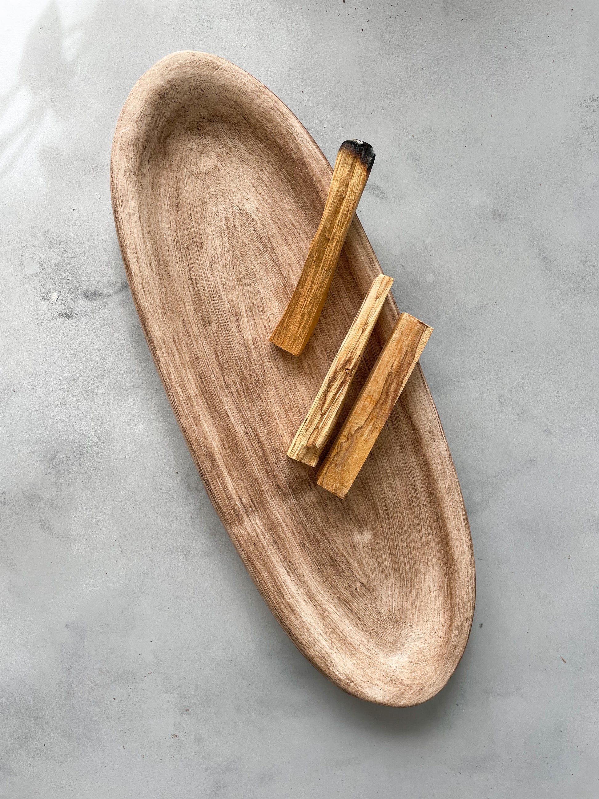 Hand-Finished Ceramic Rustic Tray – Top View