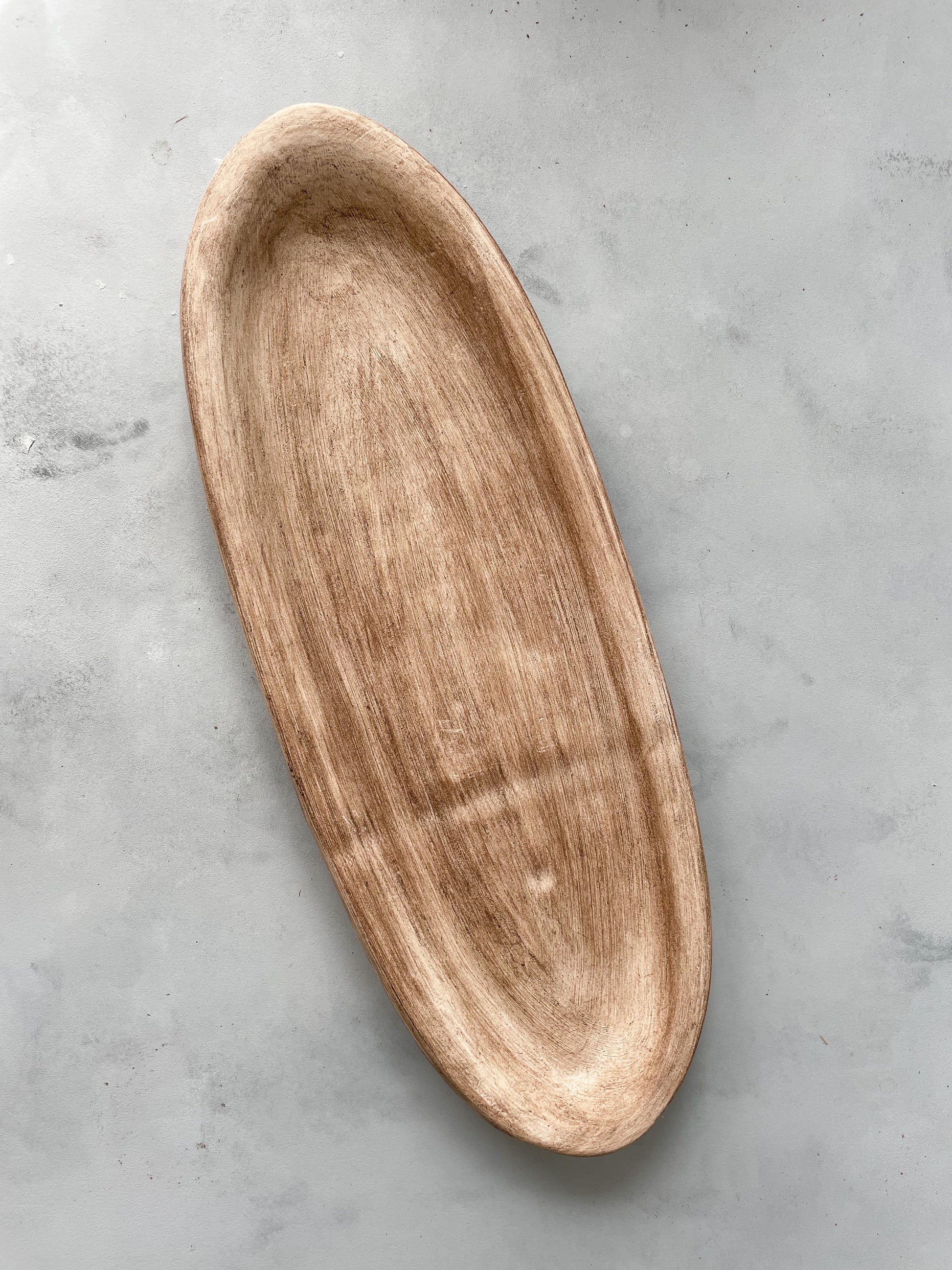 Hand-Finished Ceramic Rustic Tray – Top View