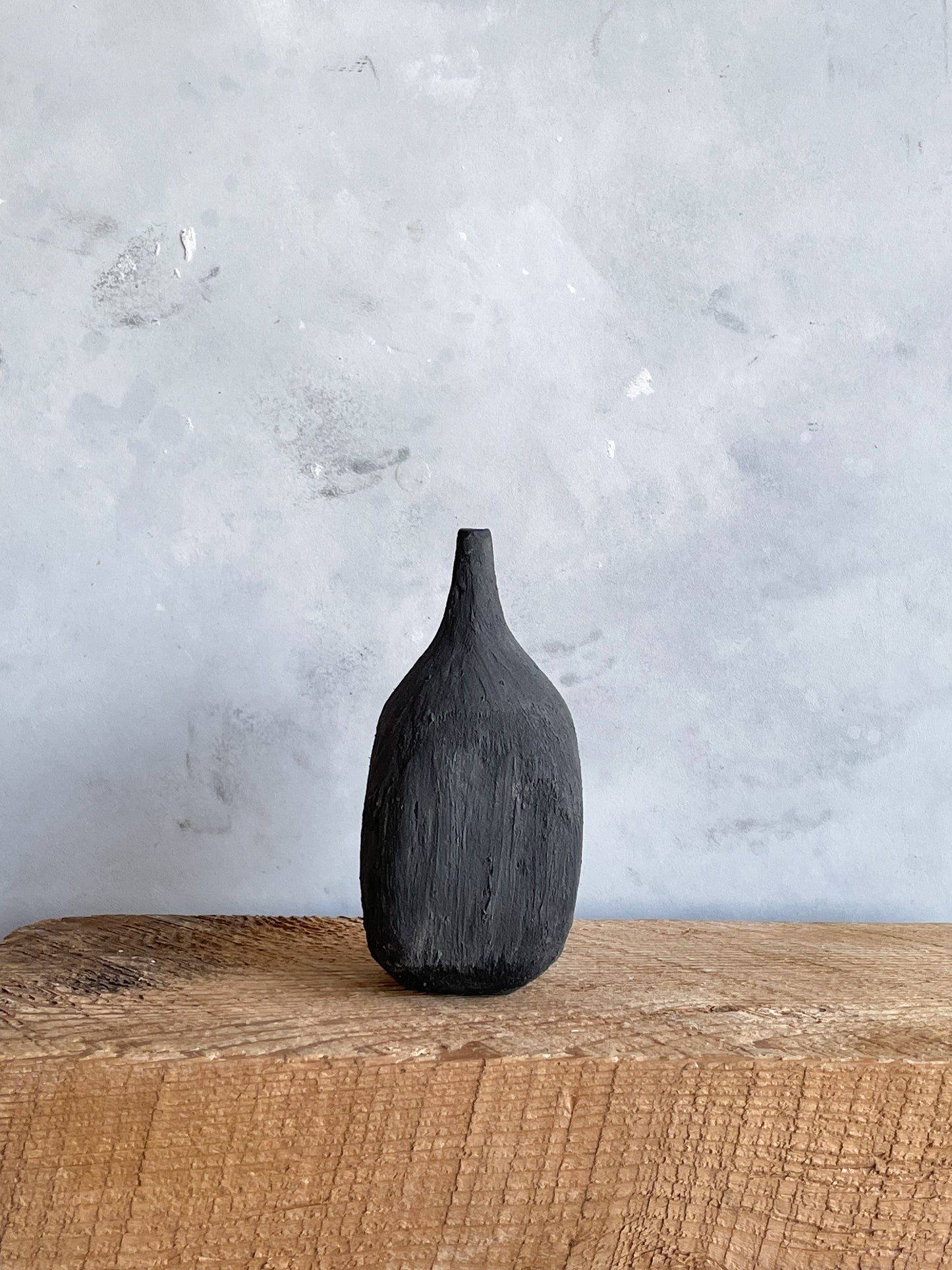 midnight| raged black textured decorative bud vase 19