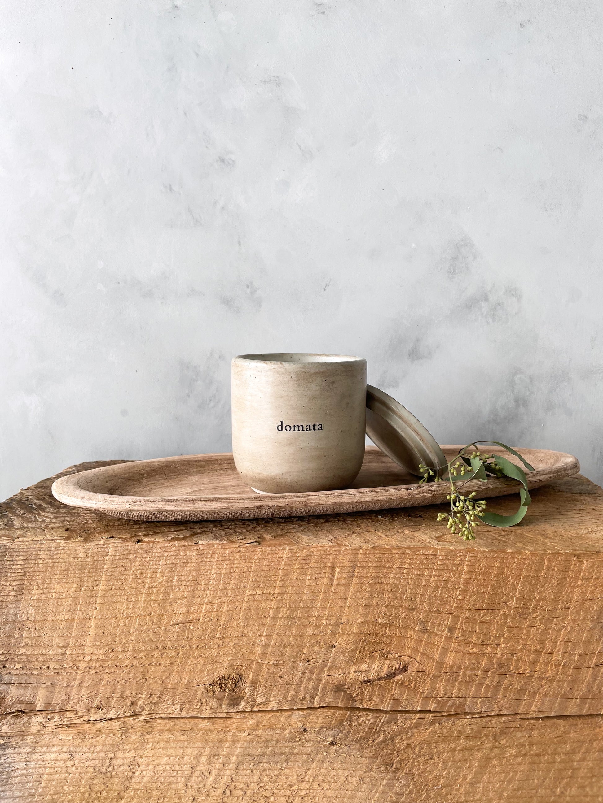 Hand-Finished Rustic Tray with Dried Florals and Accessories